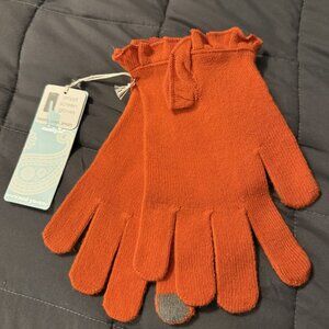 Mud Pie “Sip Lady” Smart Screen Gloves – Pumpkin Orange – Touchscreen Fingertips